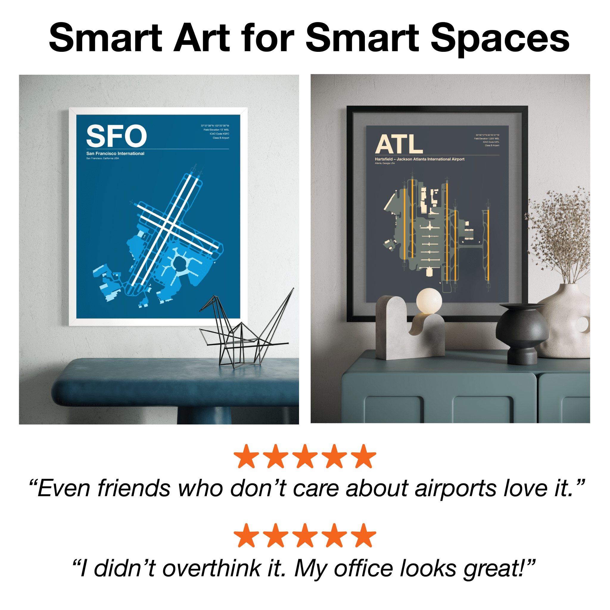 ORD | Chicago - A3 - Mid - Century Slate - No Frame