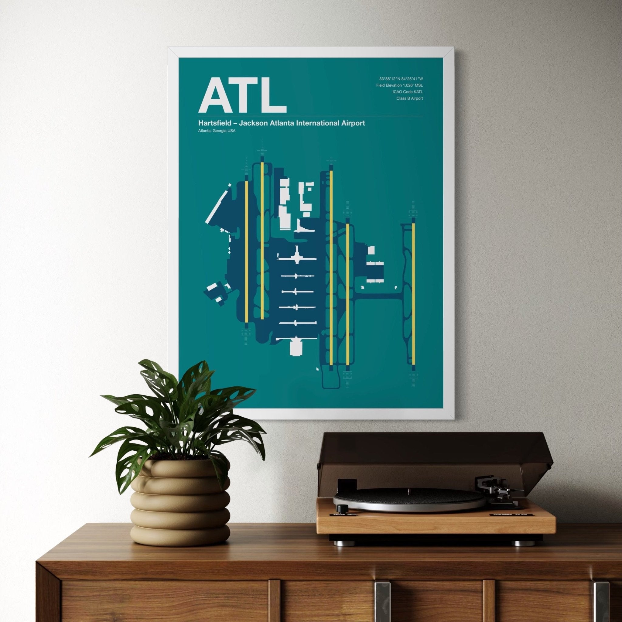 ATL | Atlanta - 12×18" - Mid - Century Modern - No Frame