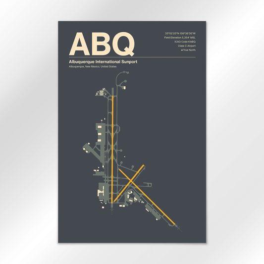 ABQ | Albuquerque - Mid - Century Slate - 12×18" - No Frame