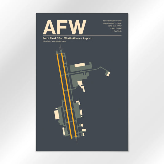 AFW | Fort Worth - Mid - Century Slate - 12×18" - No Frame
