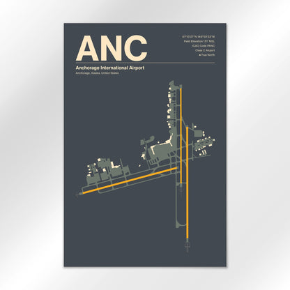 ANC | Anchorage - Mid - Century Slate - 12×18" - No Frame