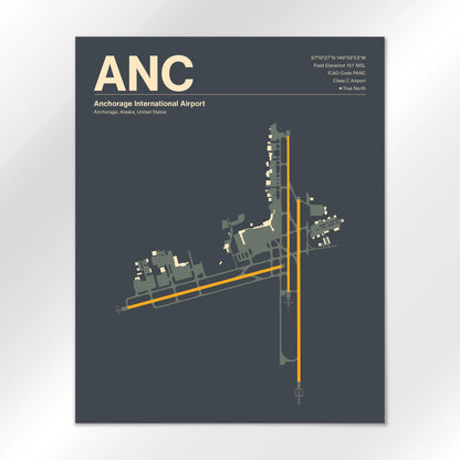 ANC | Anchorage - Mid - Century Slate - 16×20" - No Frame