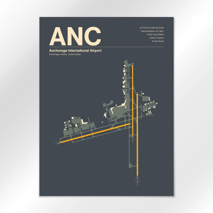 ANC | Anchorage - Mid - Century Slate - 18×24" - No Frame