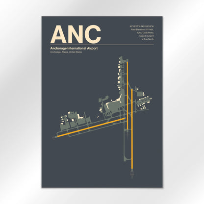 ANC | Anchorage - Mid - Century Slate - A3 - No Frame