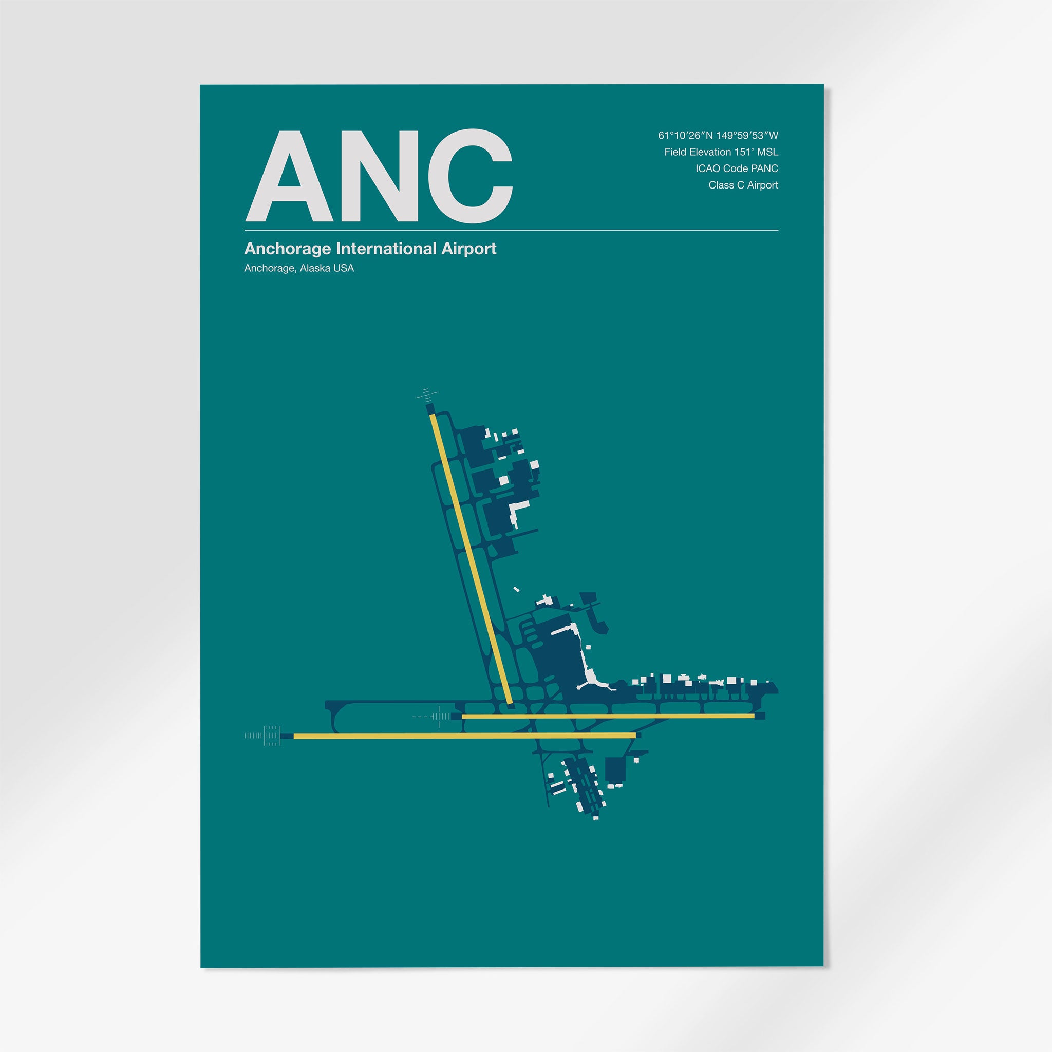 ANC | Anchorage - 24×36" - Mid - Century Moss - No Frame