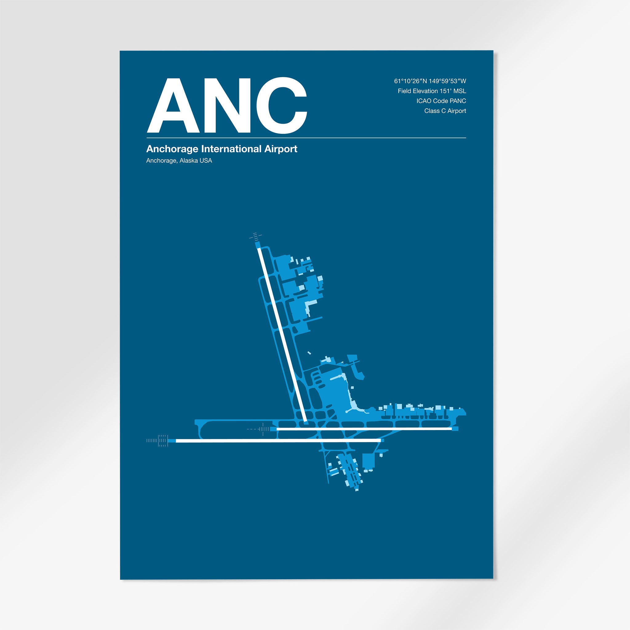 ANC | Anchorage - 24×36" - Skyline Blue - No Frame