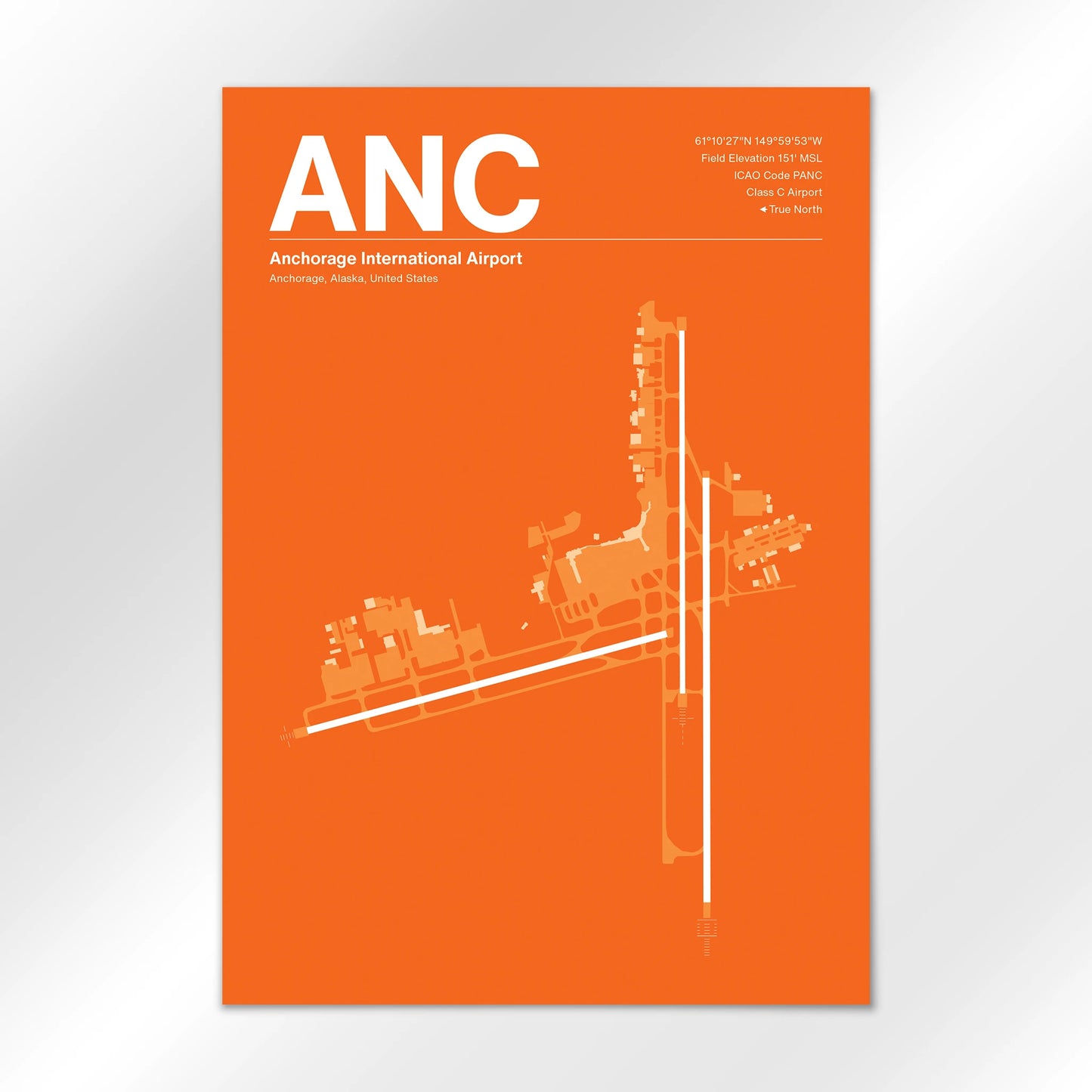 ANC | Anchorage - Sunset Orange - A3 - No Frame