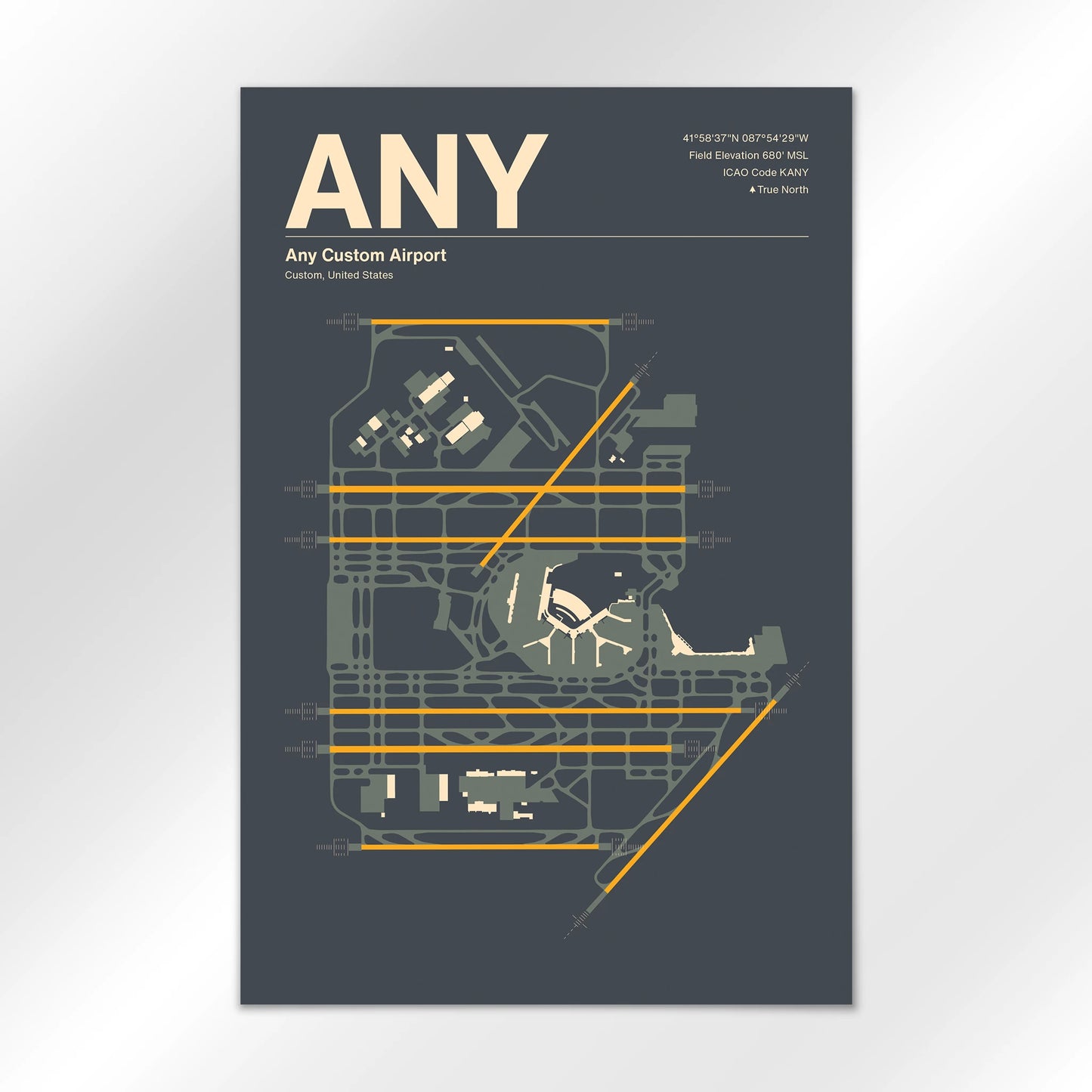 ANY | Custom - Mid - Century Slate - 12×18" - No Frame