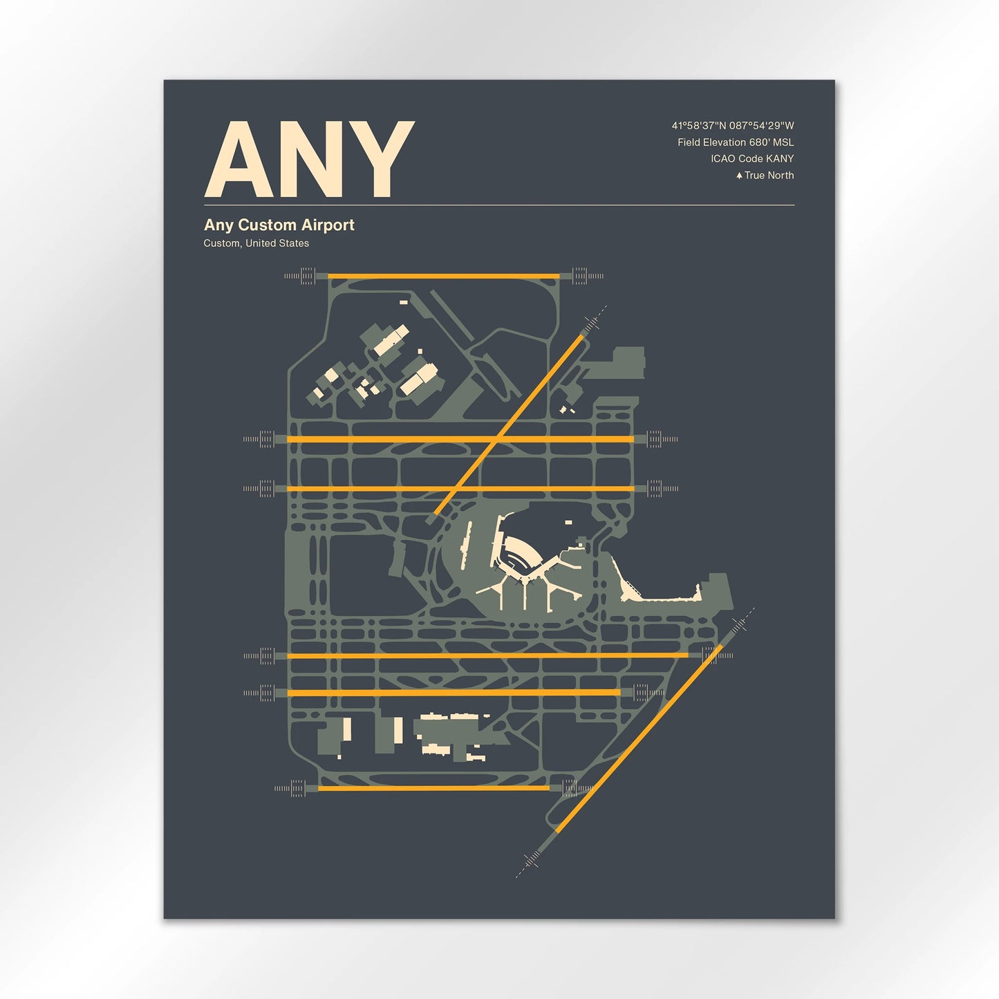 ANY | Custom - Mid - Century Slate - 16×20" - No Frame