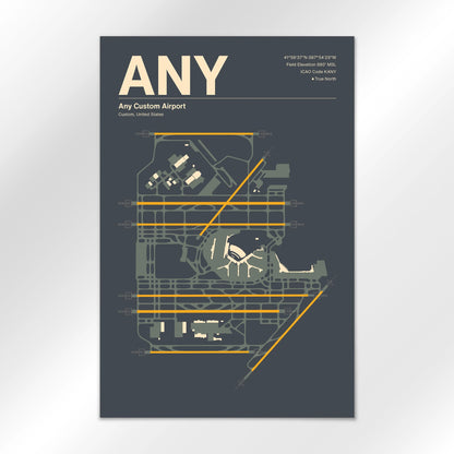 ANY | Custom - Mid - Century Slate - 24×36" - No Frame