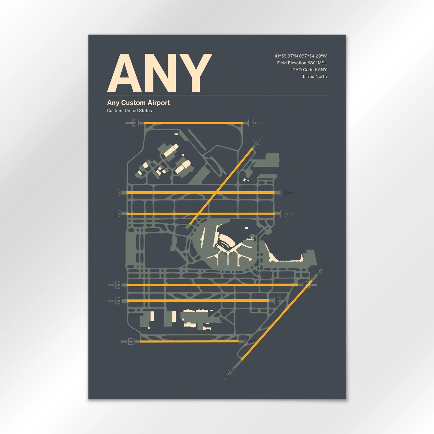 ANY | Custom - Mid - Century Slate - A2 - No Frame