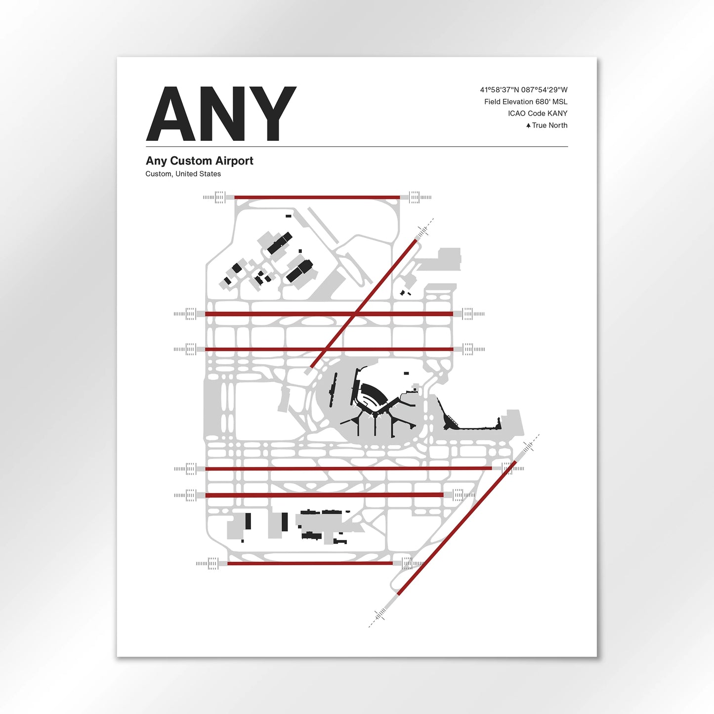 ANY | Custom - Mid - Century Modern - 16×20" - No Frame