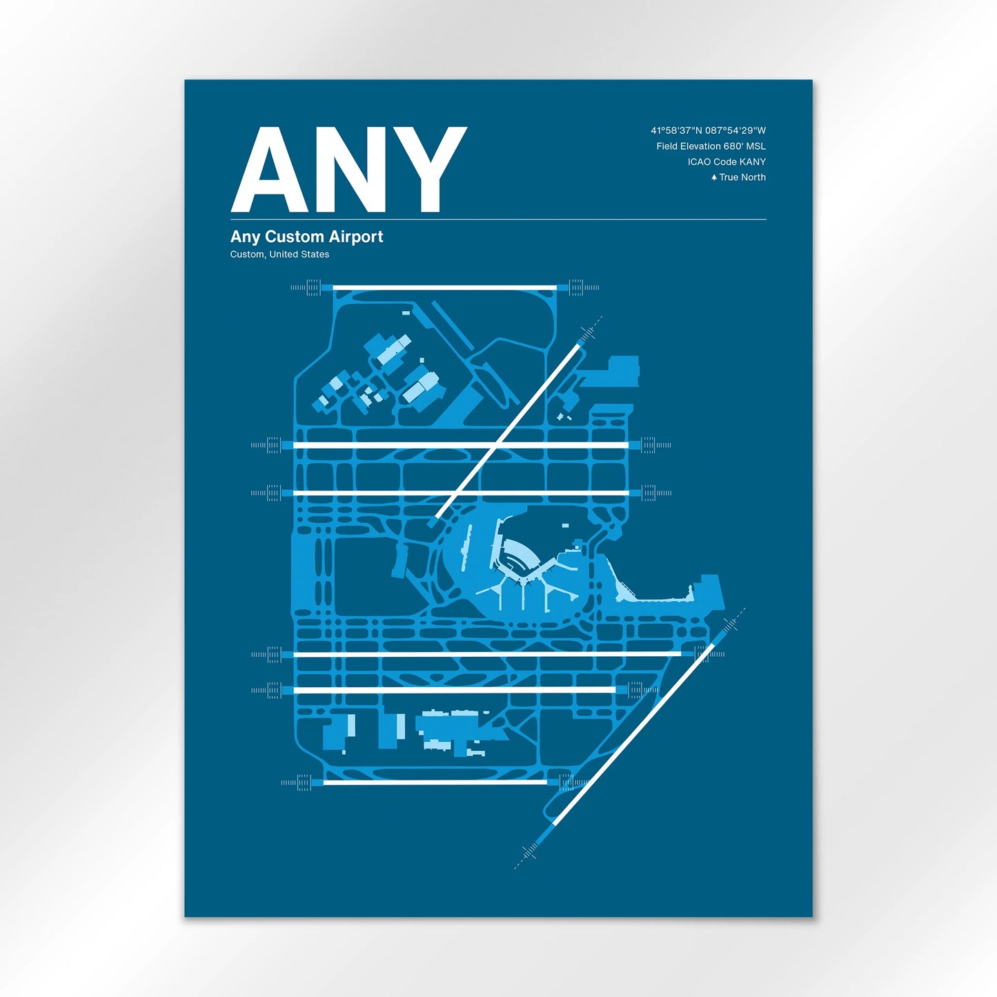 ANY | Custom - Skyline Blue - 18×24" - No Frame