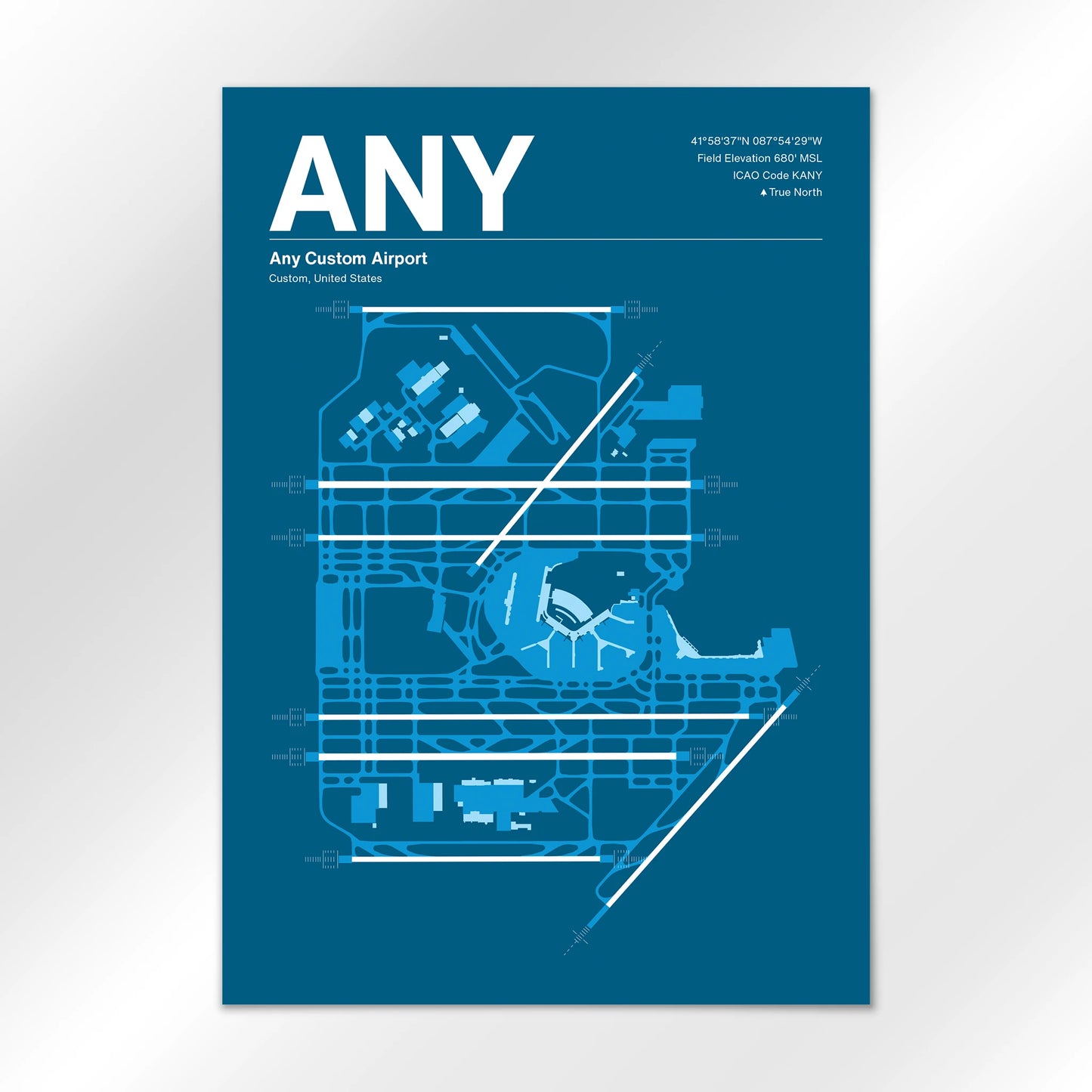 ANY | Custom - Skyline Blue - A3 - No Frame