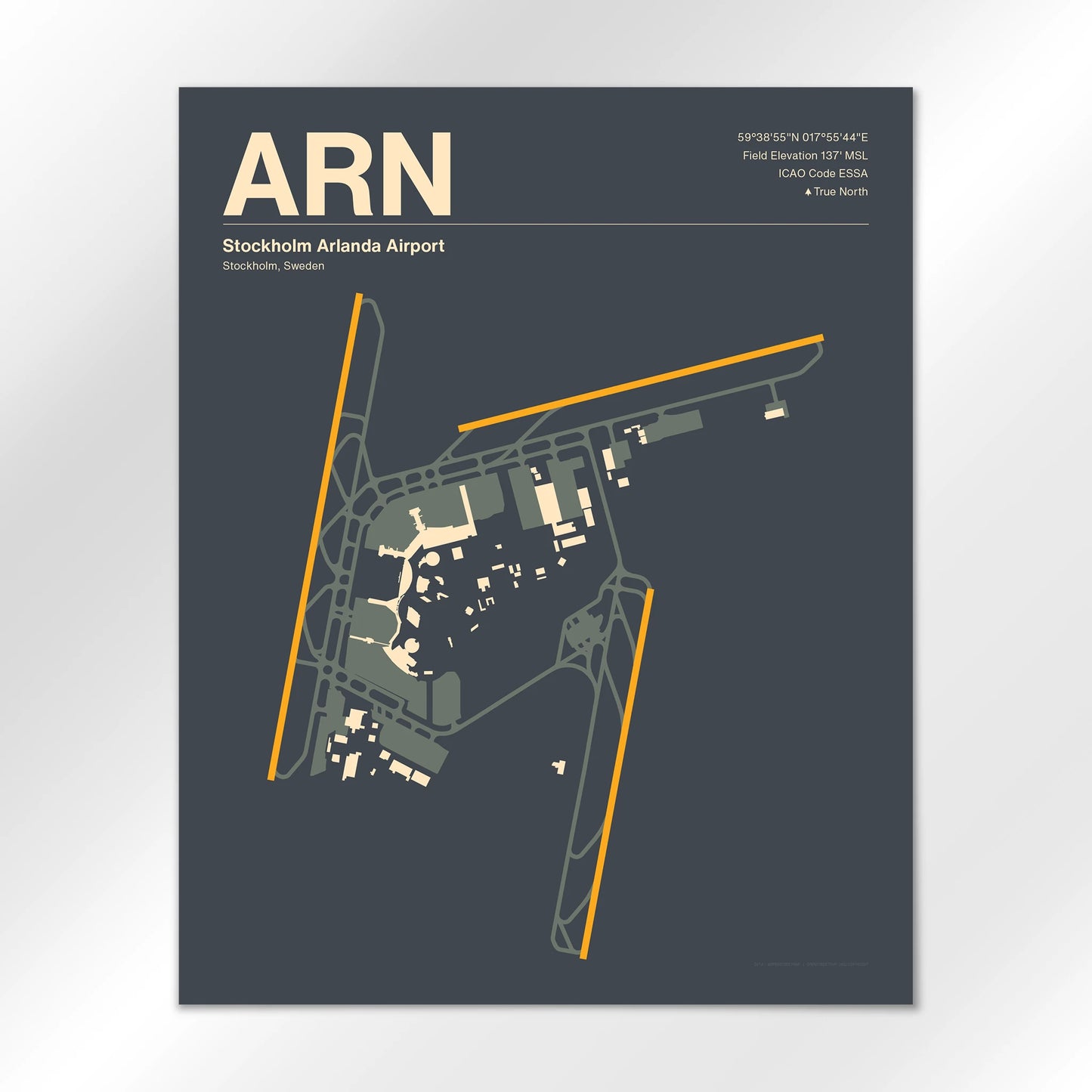 ARN | Stockholm - Mid - Century Slate - 16×20" - No Frame
