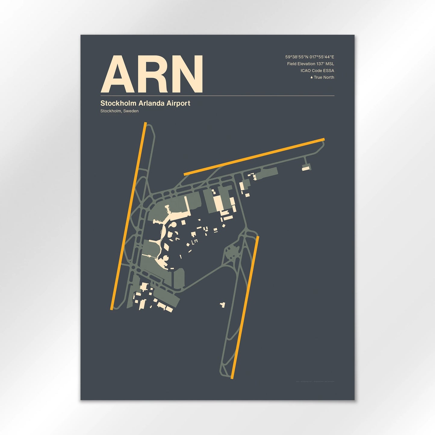 ARN | Stockholm - Mid - Century Slate - 18×24" - No Frame