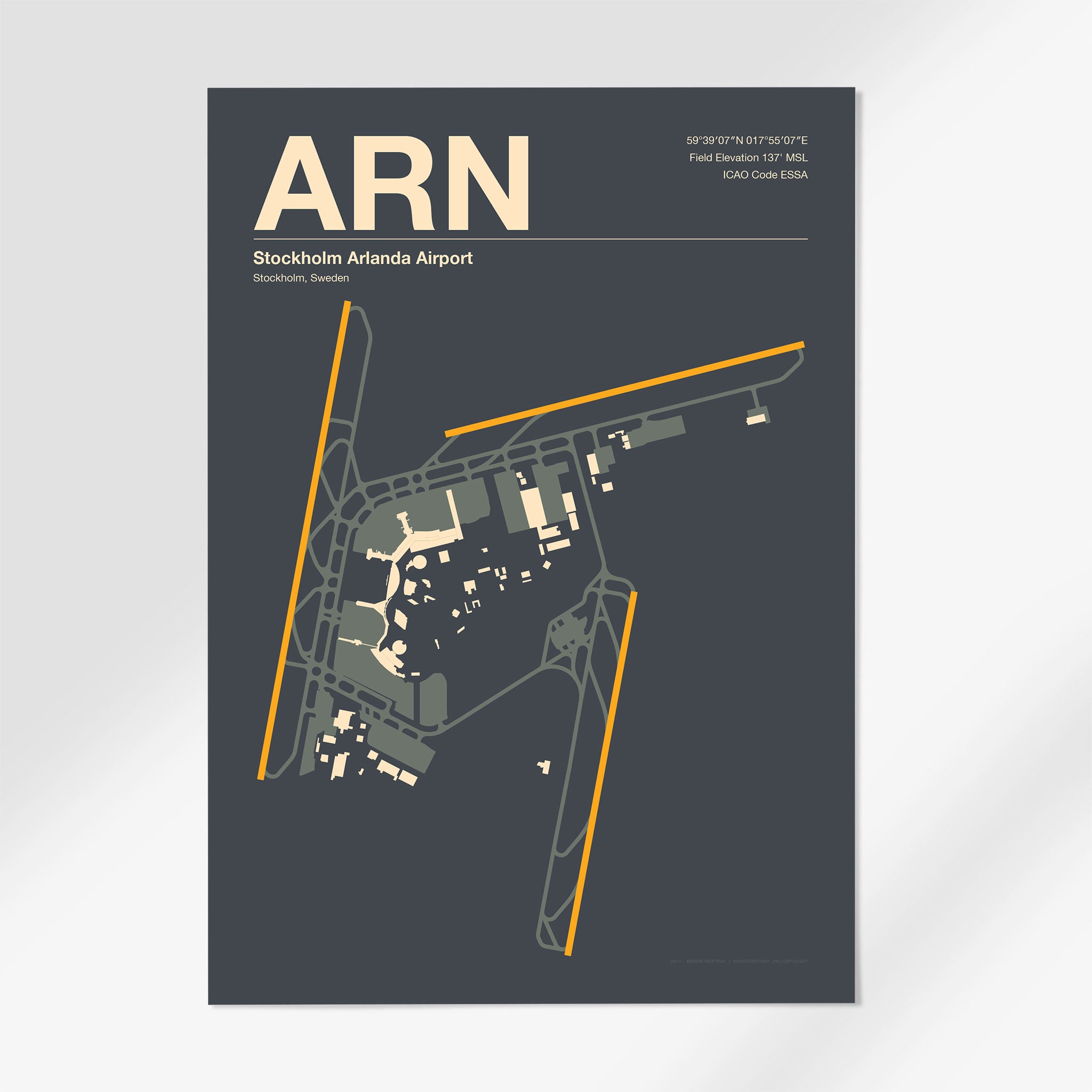 ARN | Stockholm - 12×18" - Mid - Century Slate - No Frame