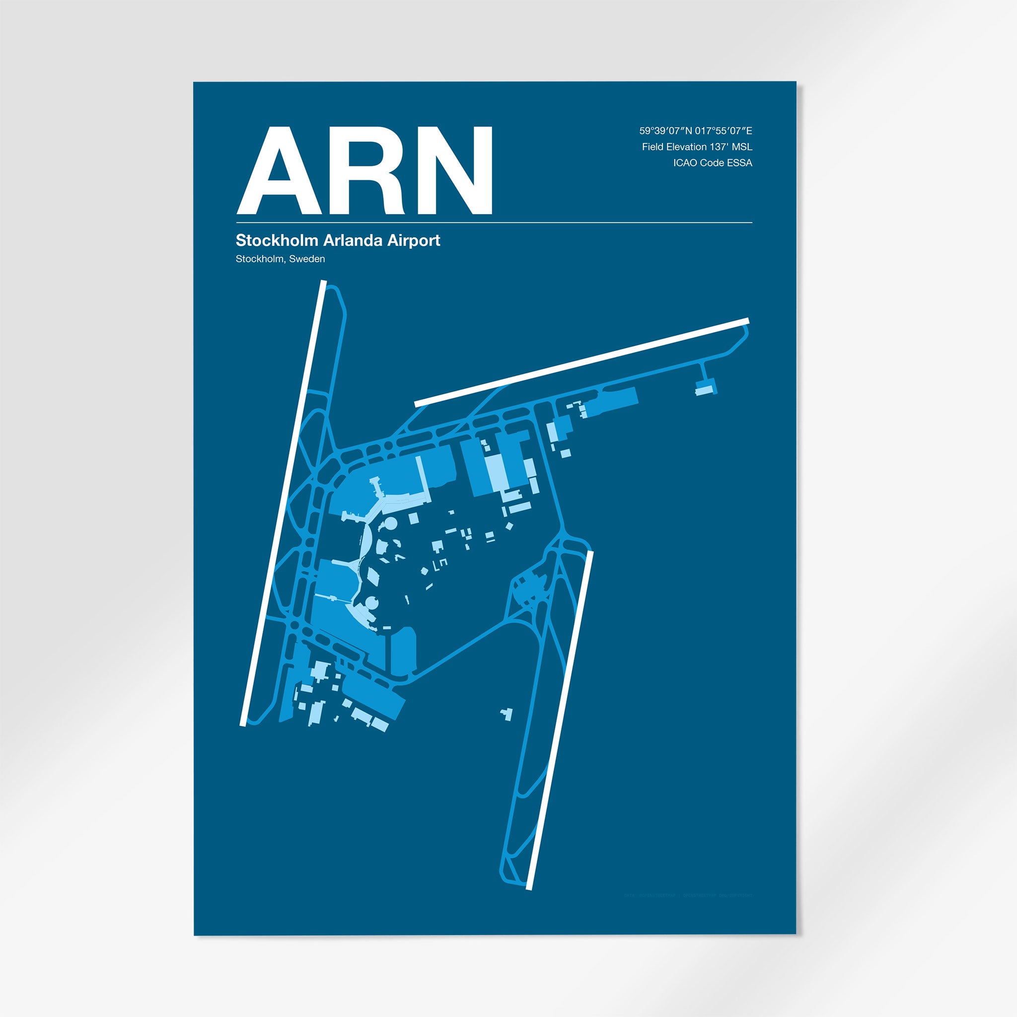 ARN | Stockholm - 12×18" - Skyline Blue - No Frame