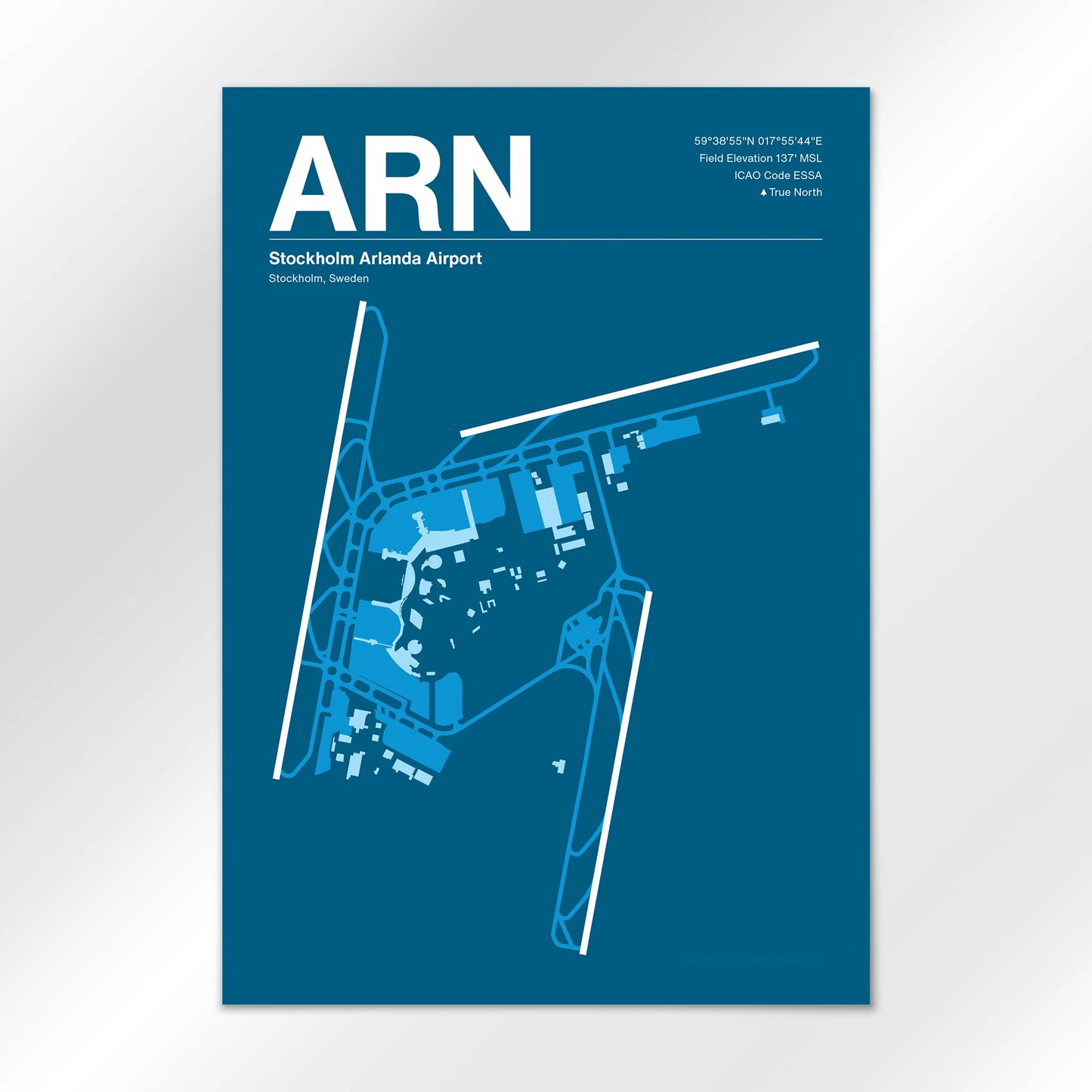 ARN | Stockholm - Skyline Blue - A3 - No Frame