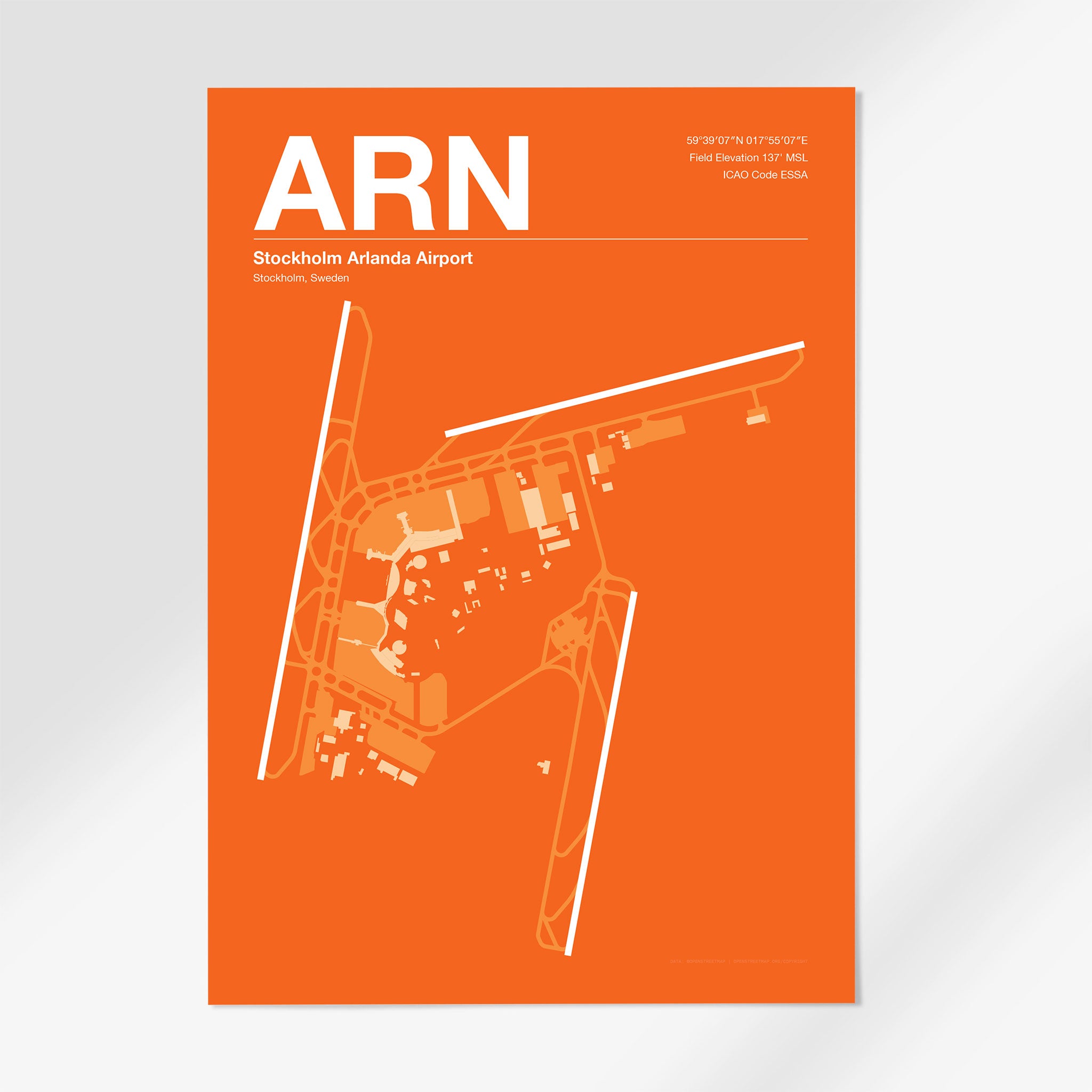 ARN | Stockholm - 12×18" - Sunset Orange - No Frame