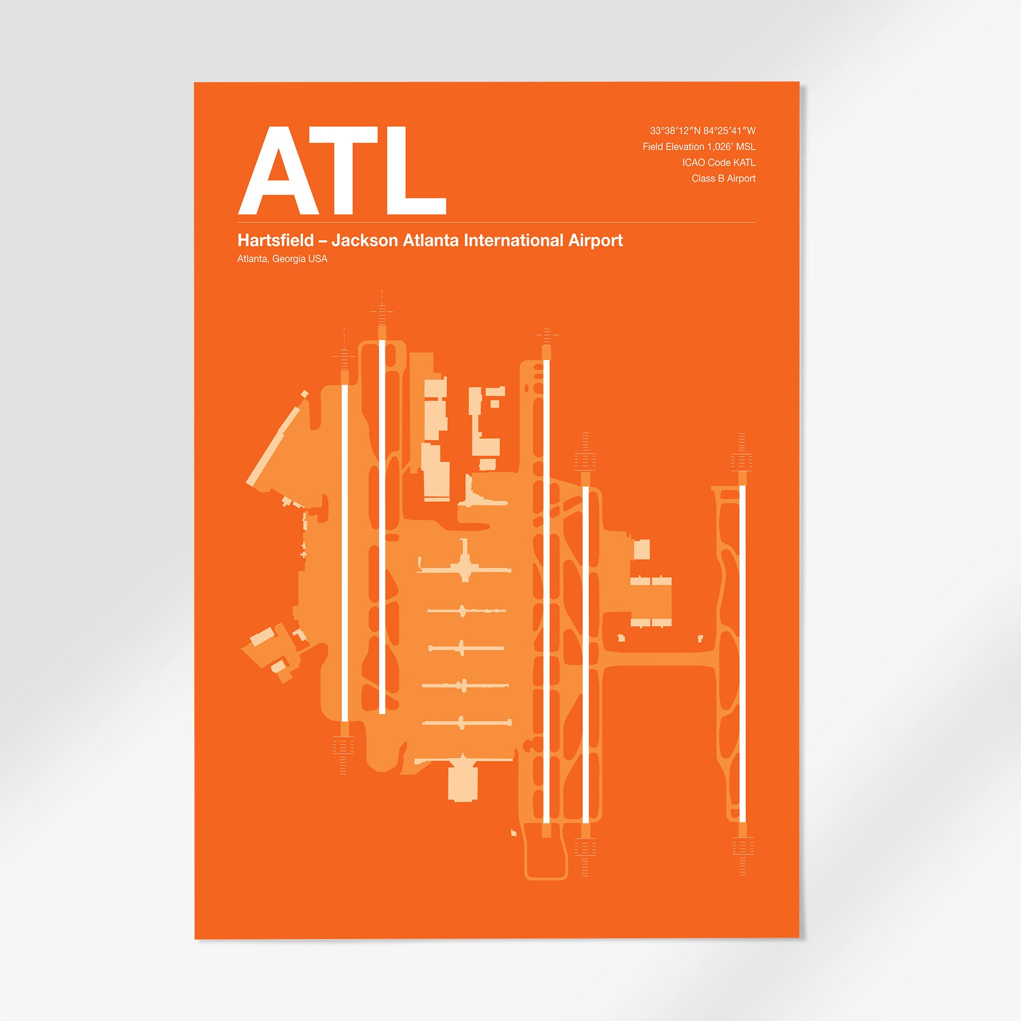 ATL | Atlanta - A3 - Sunset Orange - No Frame