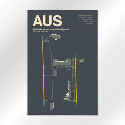 AUS | Austin - Mid - Century Slate - 12×18" - No Frame