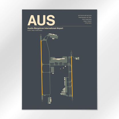 AUS | Austin - Mid - Century Slate - 18×24" - No Frame