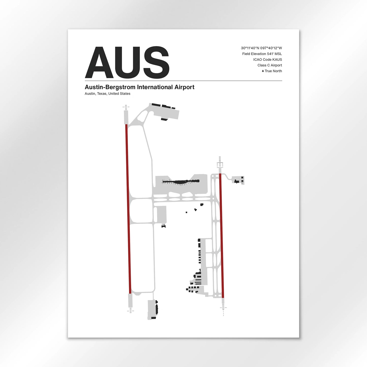 AUS | Austin - Mid - Century Modern - 18×24" - No Frame