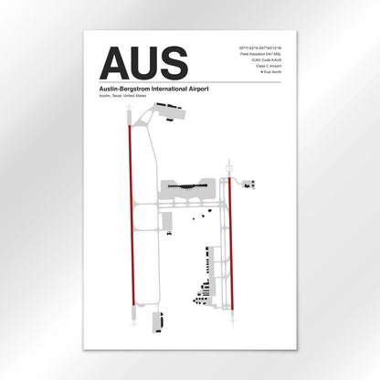 AUS | Austin - Mid - Century Modern - 24×36" - No Frame