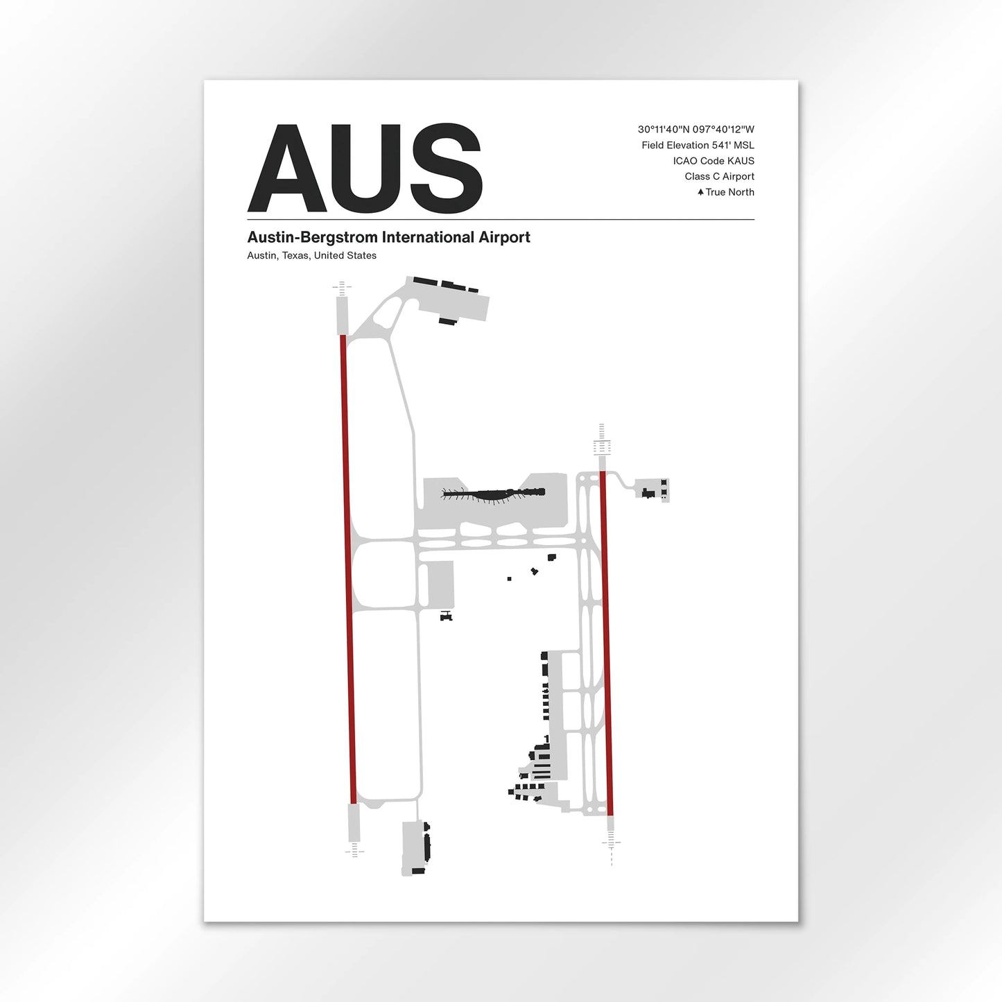 AUS | Austin - Mid - Century Modern - A3 - No Frame
