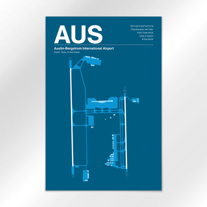 AUS | Austin - Skyline Blue - 12×18" - No Frame