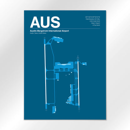 AUS | Austin - Skyline Blue - 18×24" - No Frame
