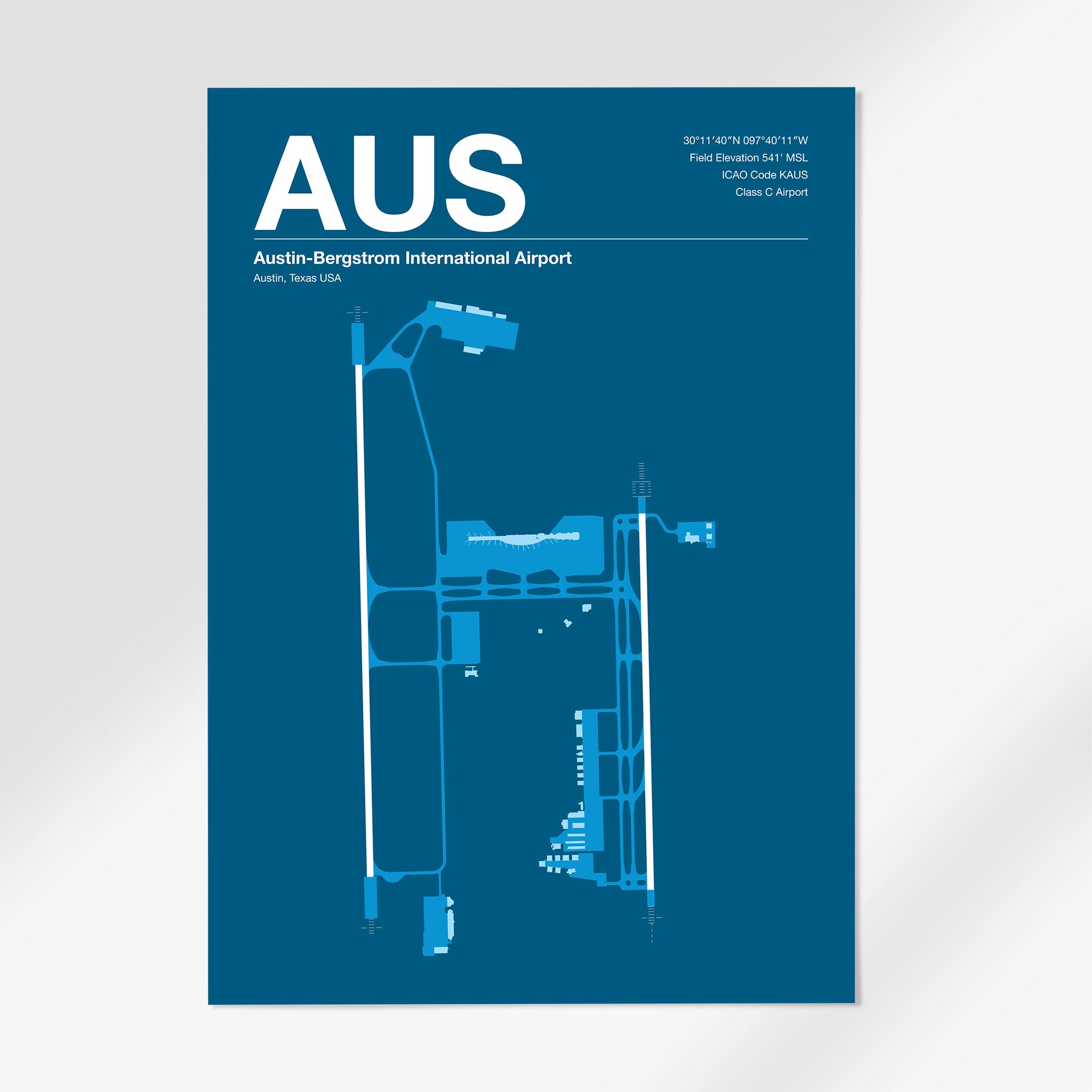 AUS | Austin - 12×18" - Skyline Blue - No Frame