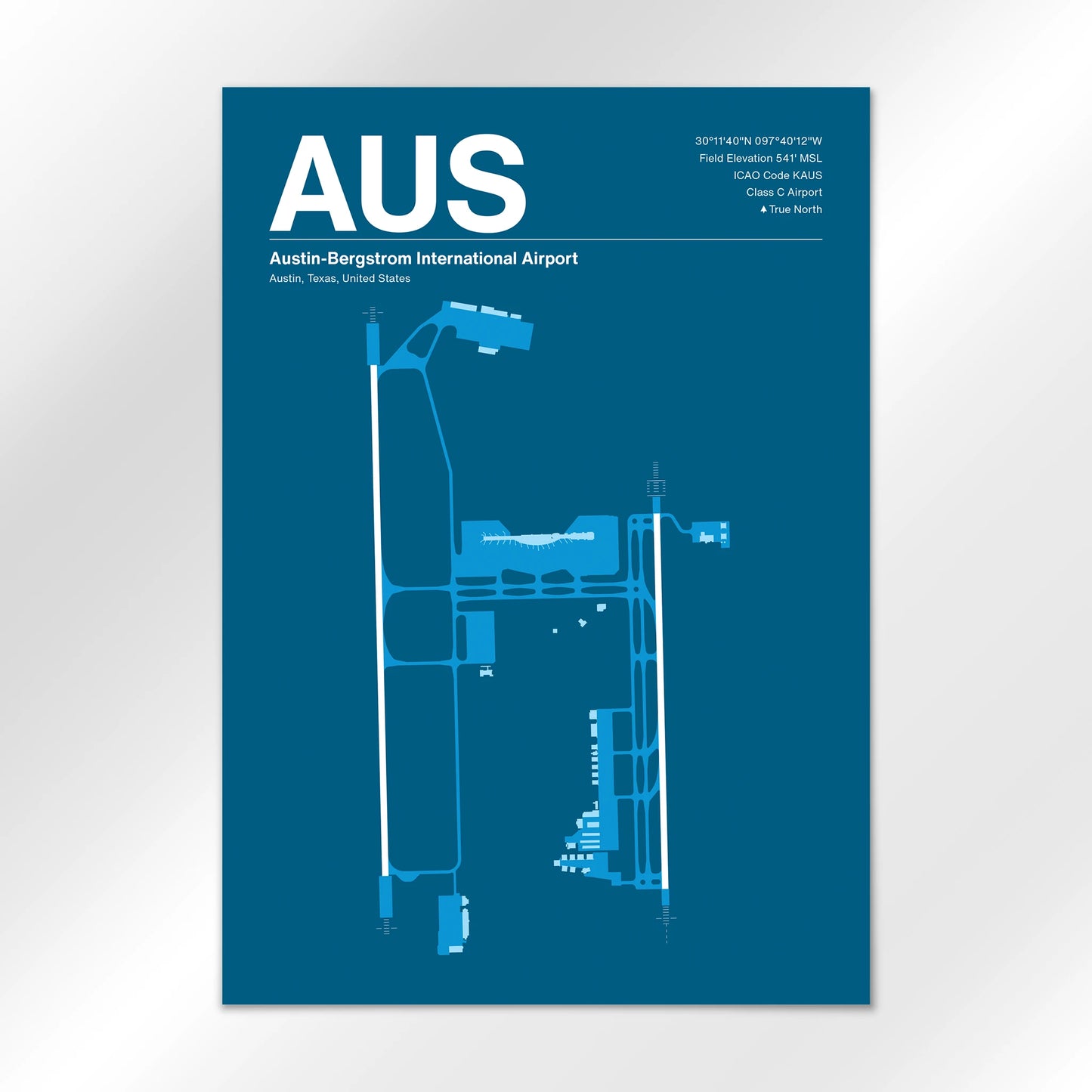 AUS | Austin - Skyline Blue - A3 - No Frame
