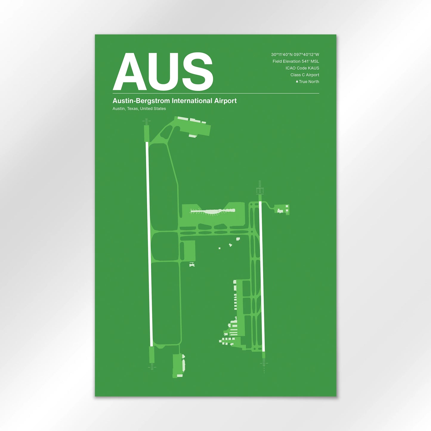 AUS | Austin - Overland Green - 12×18" - No Frame
