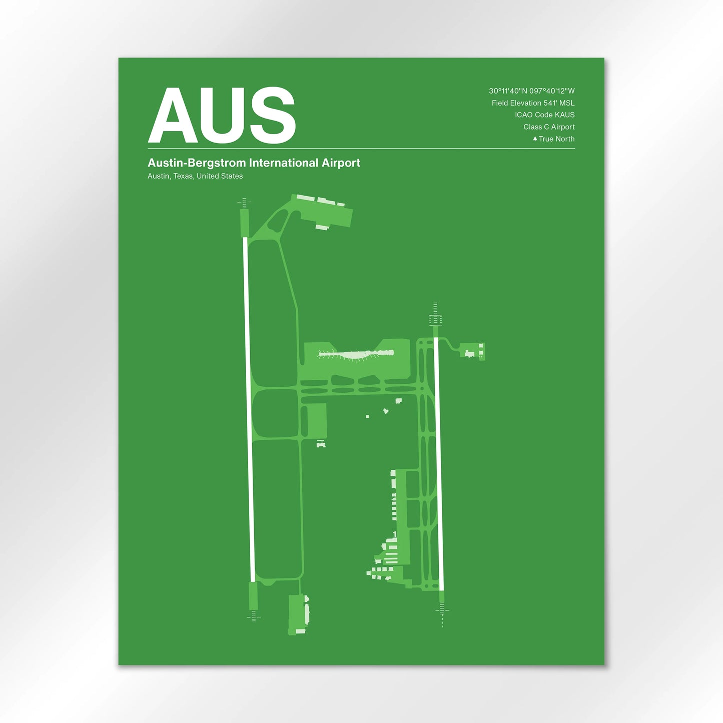 AUS | Austin - Overland Green - 16×20" - No Frame