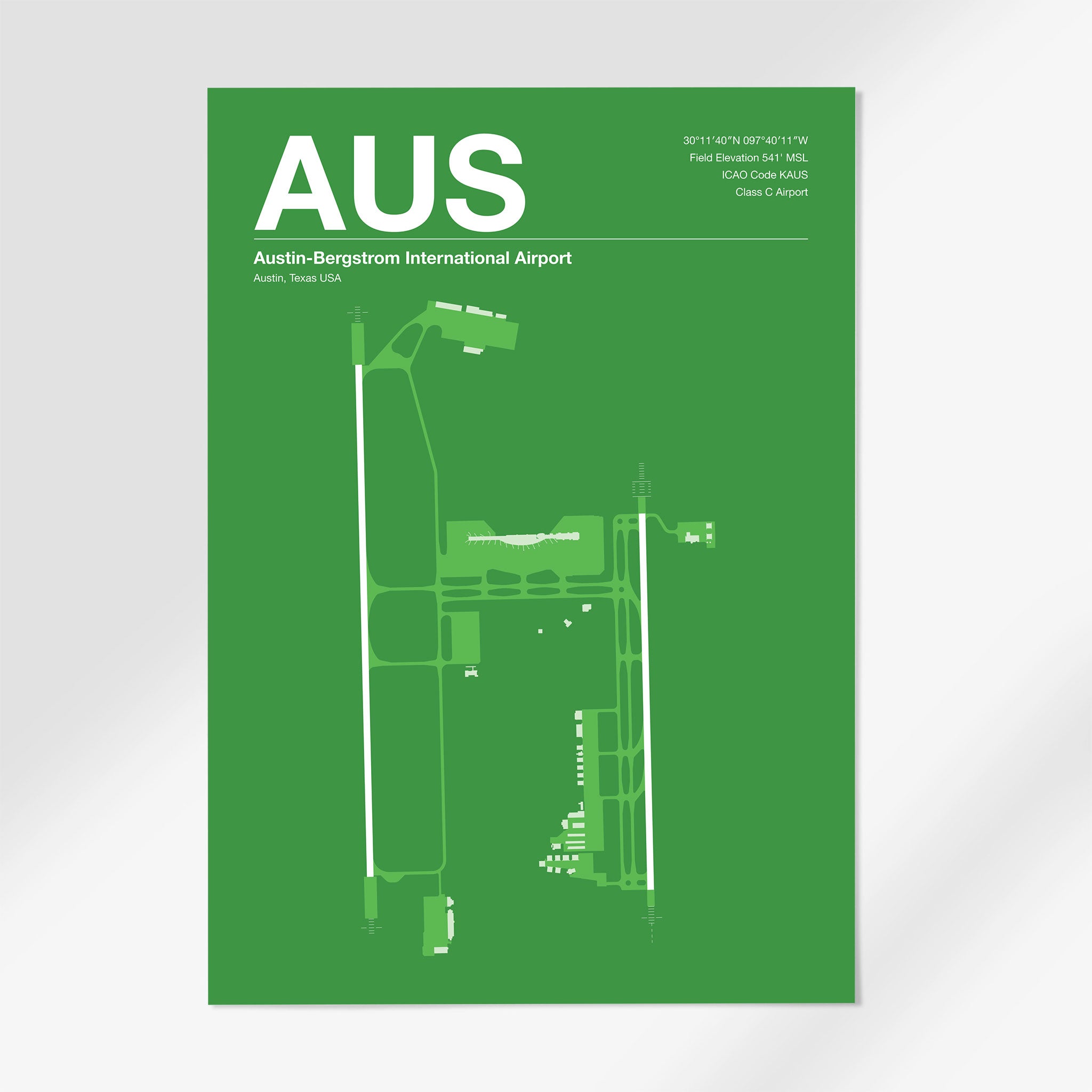 AUS | Austin - 12×18" - Overland Green - No Frame