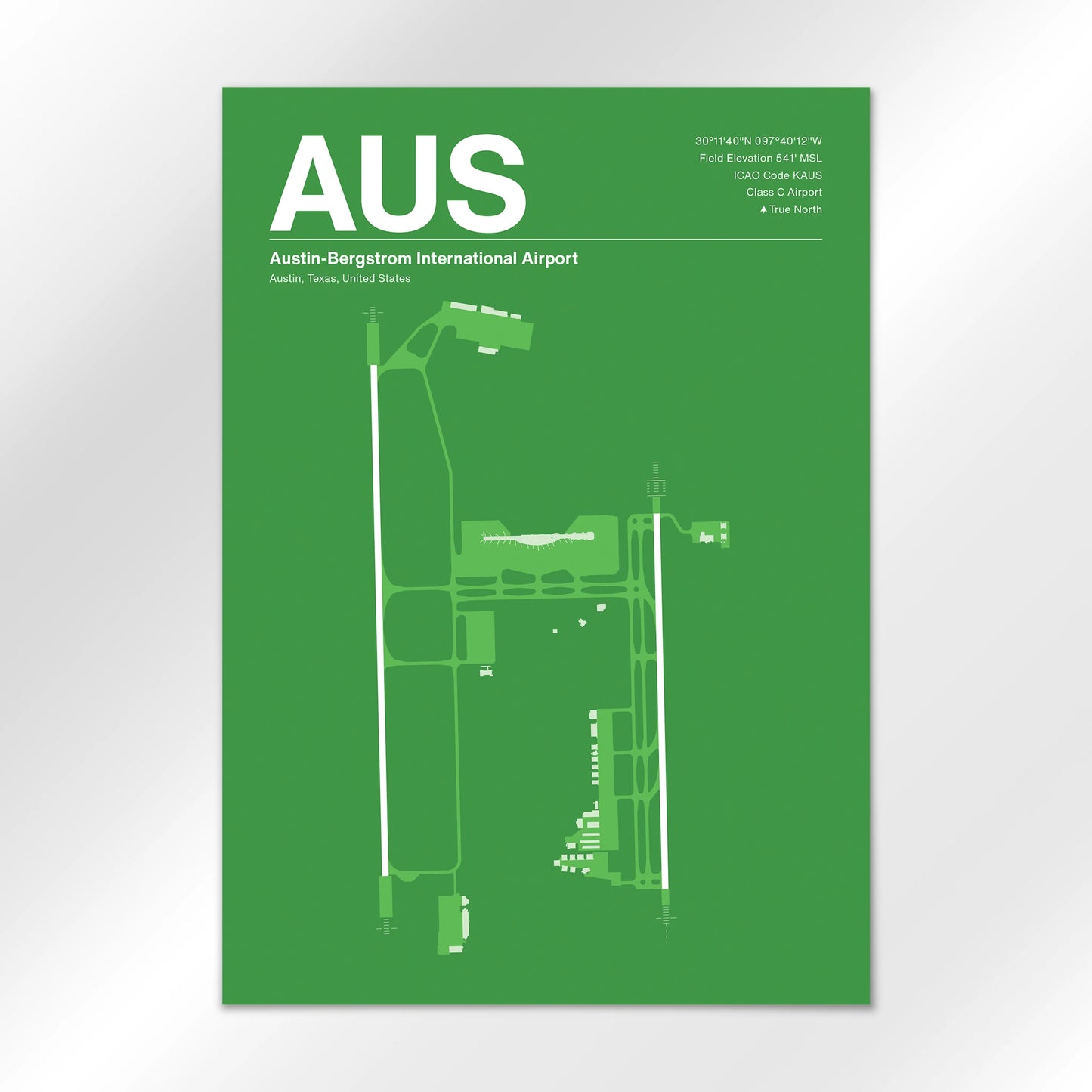 AUS | Austin - Overland Green - A2 - No Frame