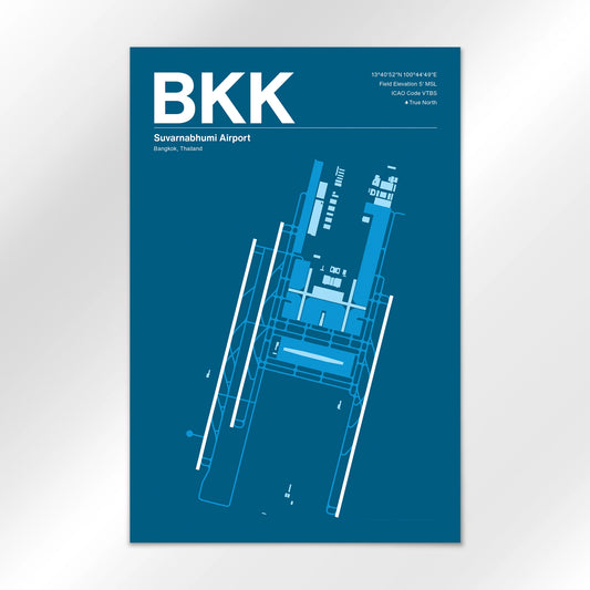 BKK | Bangkok - Skyline Blue - 12×18" - No Frame