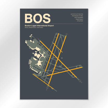 BOS | Boston - Mid - Century Slate - 18×24" - No Frame