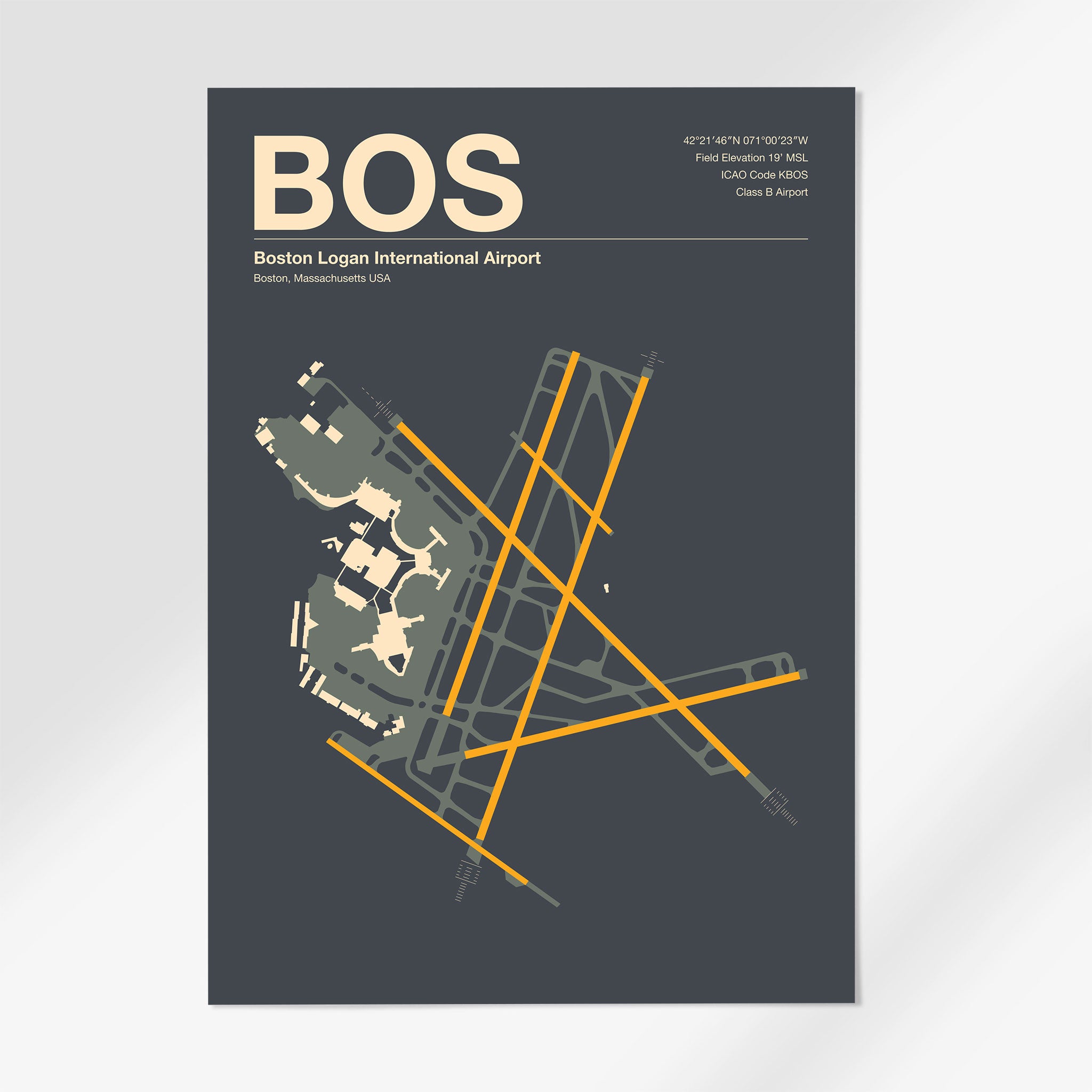 BOS | Boston - A3 - Mid - Century Slate - No Frame