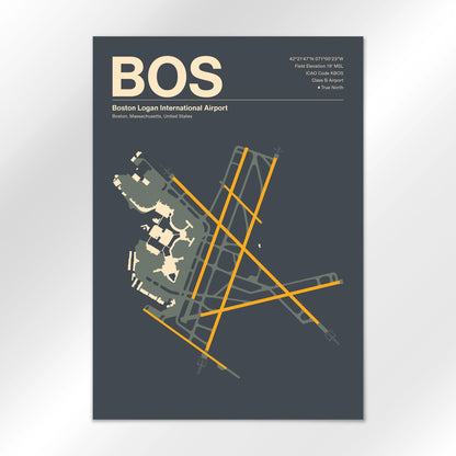 BOS | Boston - Mid - Century Slate - A2 - No Frame