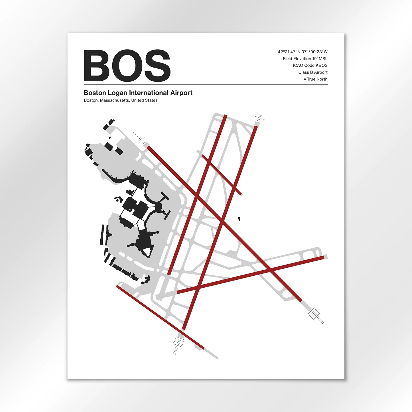 BOS | Boston - Mid - Century Modern - 16×20" - No Frame