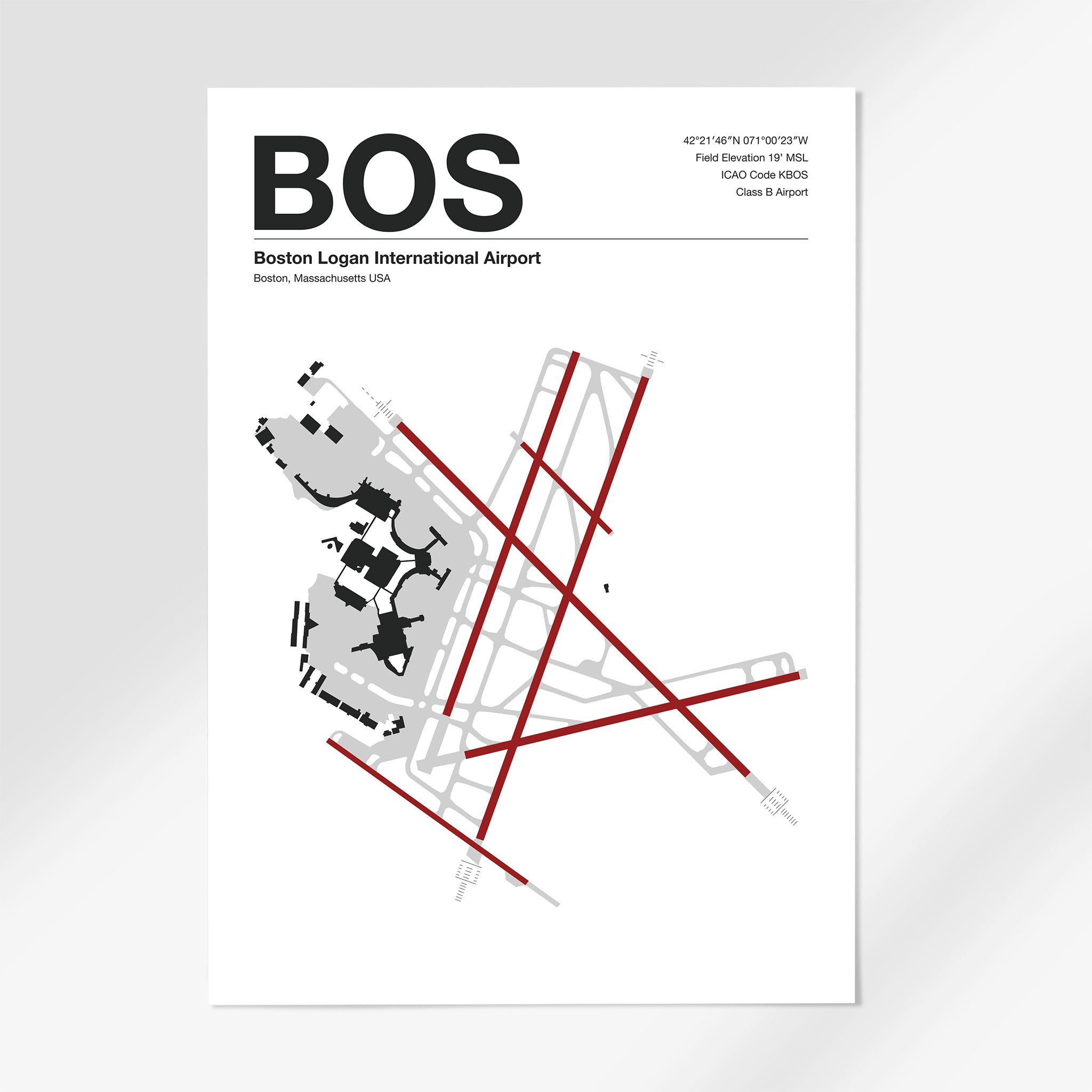 BOS | Boston - A3 - Mid - Century Modern - No Frame