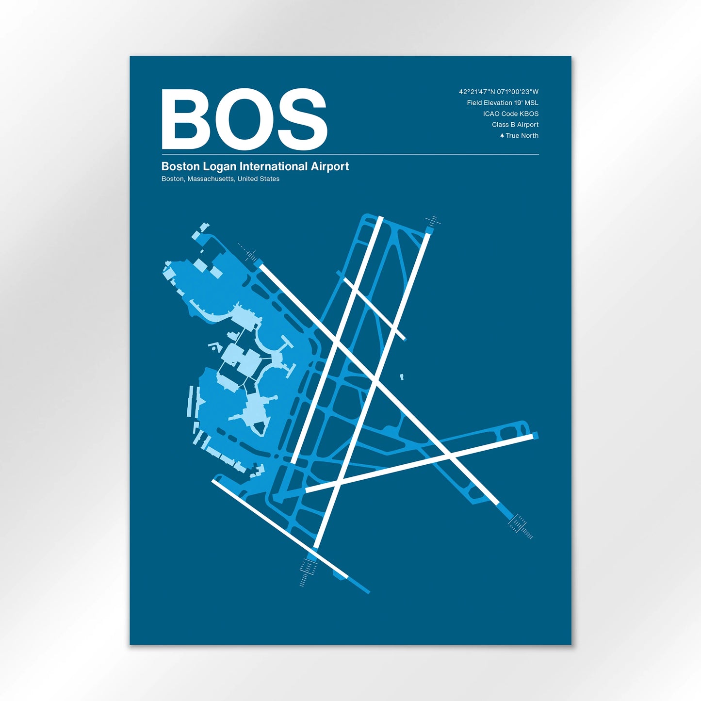 BOS | Boston - Skyline Blue - 18×24" - No Frame