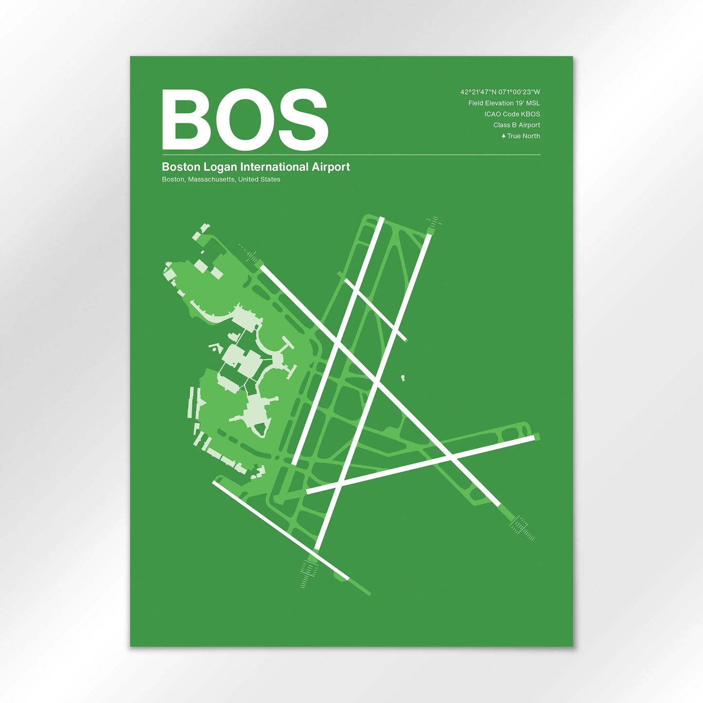 BOS | Boston - Overland Green - 18×24" - No Frame