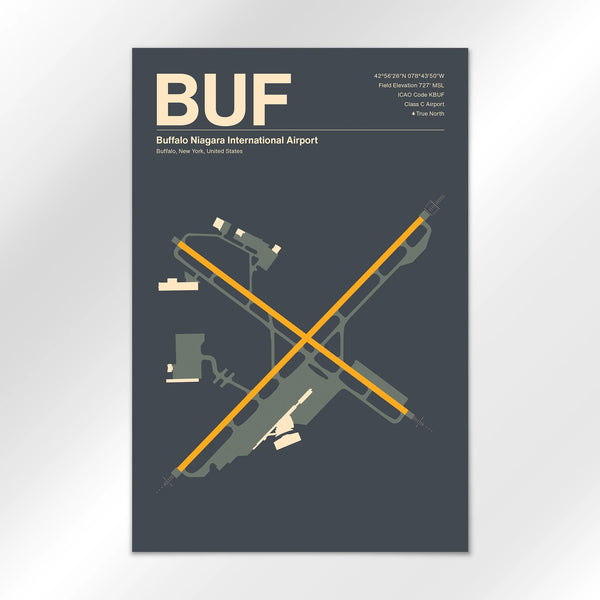 BUF | Buffalo - Mid - Century Slate - 12×18" - No Frame