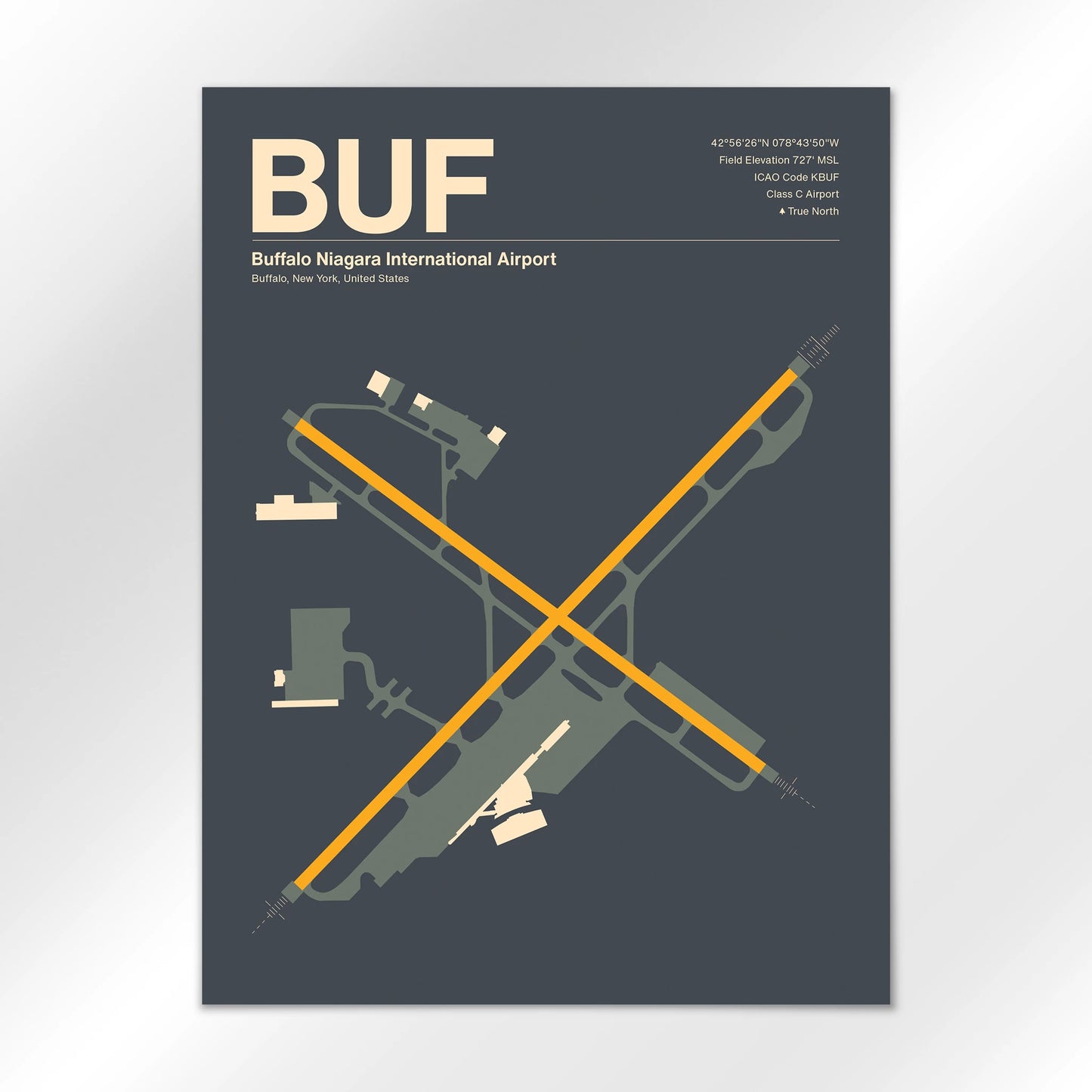 BUF | Buffalo - Mid - Century Slate - 18×24" - No Frame
