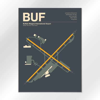 BUF | Buffalo - Mid - Century Slate - 18×24" - No Frame