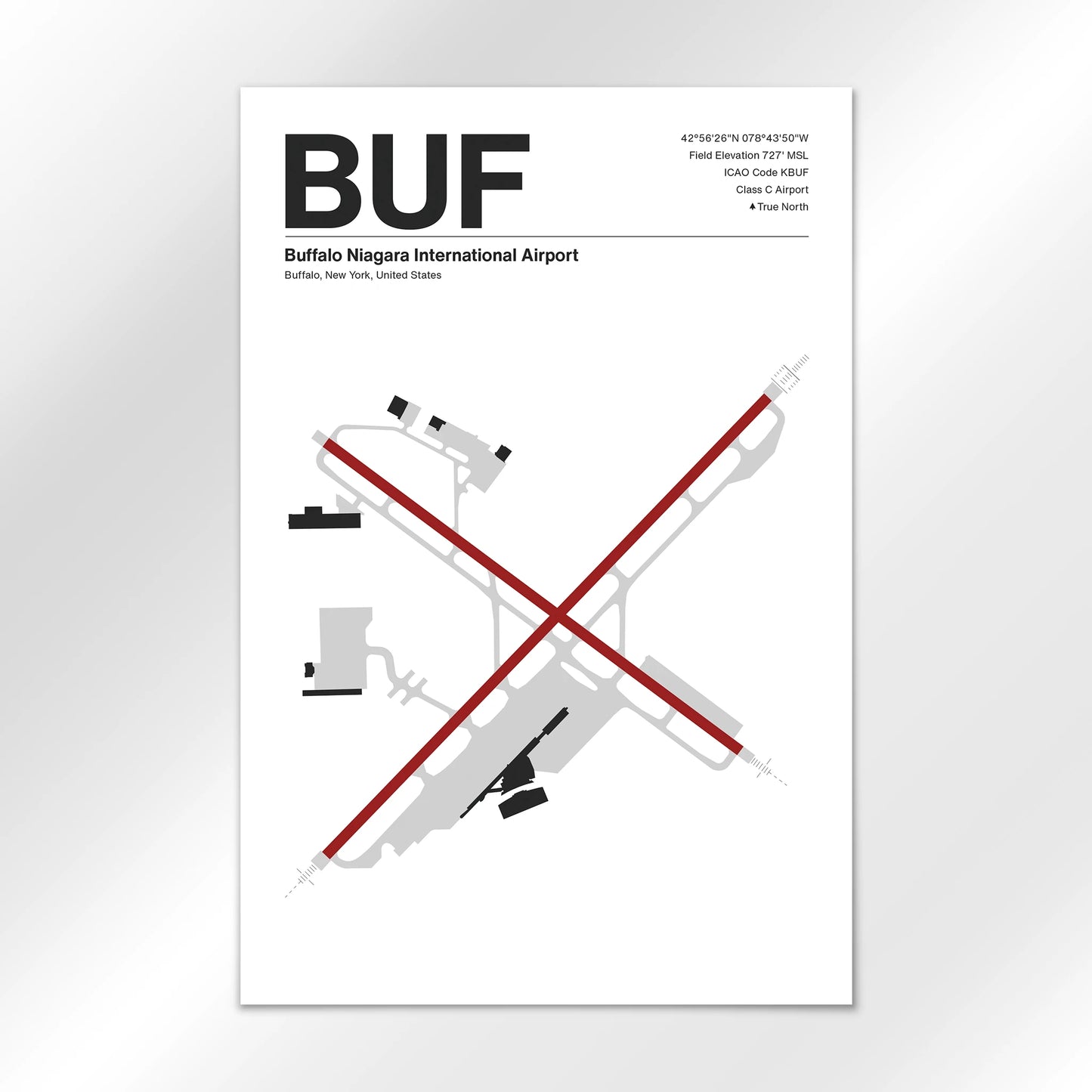 BUF | Buffalo - Mid - Century Modern - 12×18" - No Frame